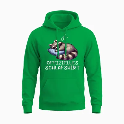 Official Sleepshirt Raccoon Cute Raccoon T-Shirt, Black Unisex Hoodie - Irish Green