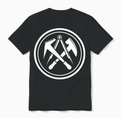 Dachdecker Traditionelles Rundes Zunftwappen Auf Brust Unisex T-Shirt - Black