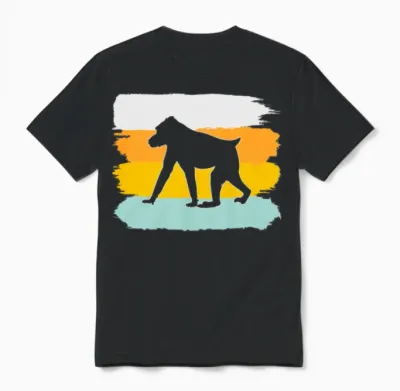 Monkey Retro Unisex T-Shirt - Black