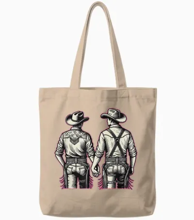 Gay Cowboy Western Lgbtqia Rodeo Hände Halten Tote Bags - Natural