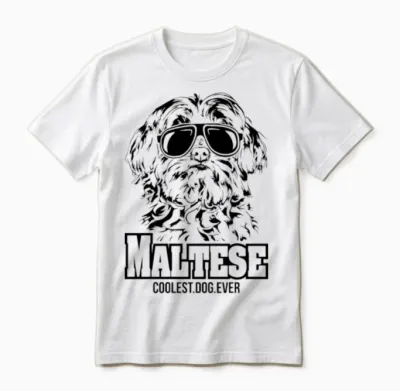 Maltese Dog Coolest Dog Ever Dog Mom Unisex T-Shirt - White