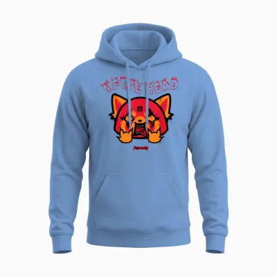 Aggretsuko Rage Metal Head Unisex Hoodie - Carolina Blue