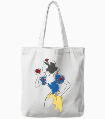 Disney Princess Snow White Apple Glitter Tote Bags - White