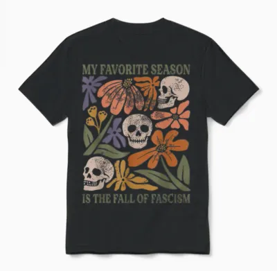 Halloween Retro My Favorite Season Is the Fall of Fascism Unisex T-Shirt - Black