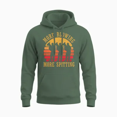 Marching Band Tuba Retro Unisex Hoodie - Military Green