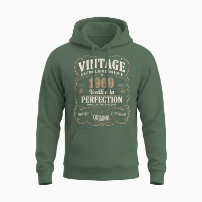 56 Years Man 1969 Birthday T Shirt 56 Years Man 1969 T-Shirt, Black, S Unisex Hoodie - Military Green
