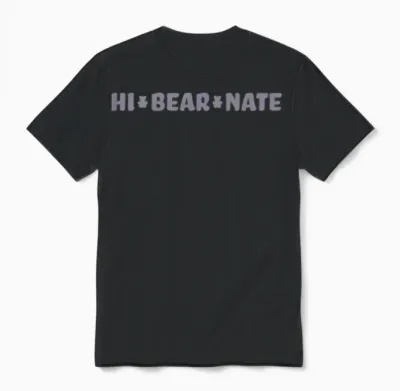Hi Bear Nate Unisex T-Shirt - Black