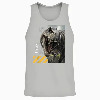Jurassic World Rebirth Tyrannosaurus Covert Mission Unisex Tank Top - Ash