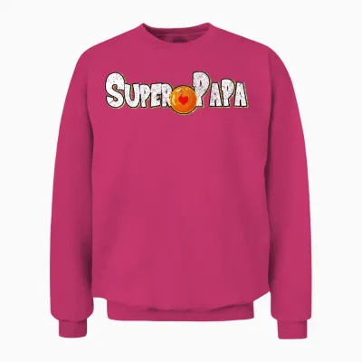 Super Papa for Papa Cool and Geek Fan of Anime and Manga T-Shirt, Black, S Unisex Sweatshirt - Heliconia