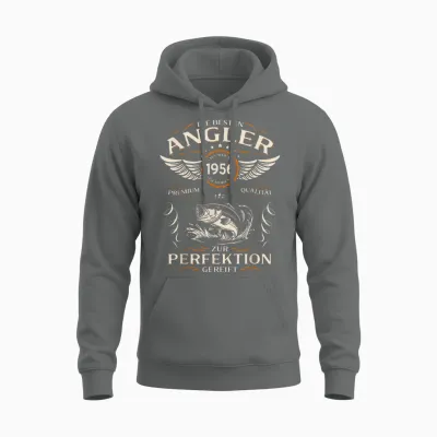 70th Birthday Man Gift Angler the Best 1956 Funny Unisex Hoodie - Graphite Heather