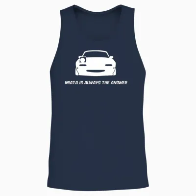 Miata Is Always the Answer Unisex Tank Top - Navy