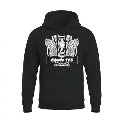 Club 113 Logo Unisex Hoodie - Black