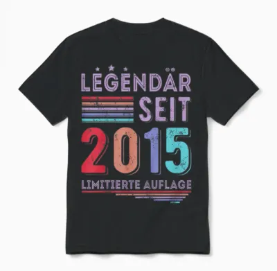 11 Geburtstag Mädchen 11 Jahre Alt Legendär Seit 2015 Unisex T-Shirt - Black