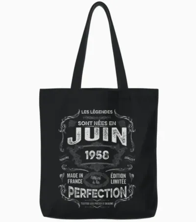 Les Légendes Sont Nées En Juin 1958 68e Anniversaire Tote Bags - Black