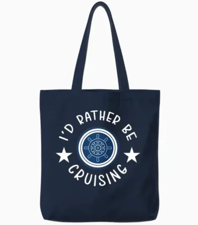 Rather Be Cruising Cruise Ship Tote Bags - Navy