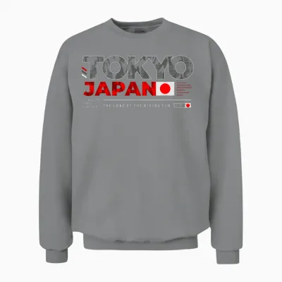 Tokyo Japan the Land of the Rising Sun T-Shirt, Black, S Unisex Sweatshirt - Sport Grey
