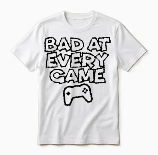 Bad at Every Game Unisex T-Shirt in White
