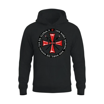 Cross Knights Templar Unisex Hoodie - Black