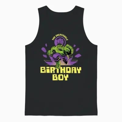 Marvel Super Heroes Hulk the Incredible Birthday Boy Party Unisex Tank Top - Black