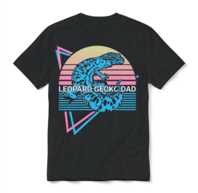 Leopard Gecko Dad Retro Unisex T-Shirt - Black