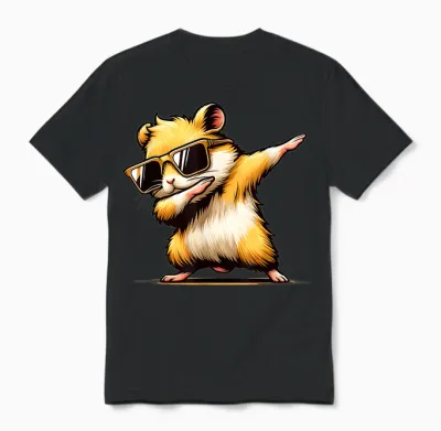 Lustiges Dab Tier Tanzender Dabbing Hamster Meme Unisex T-Shirt - Black