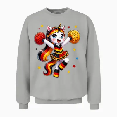 Deutschland Fan Cheerleader Einhorn Für Frauen Und Mädchen Unisex Sweatshirt - Ash