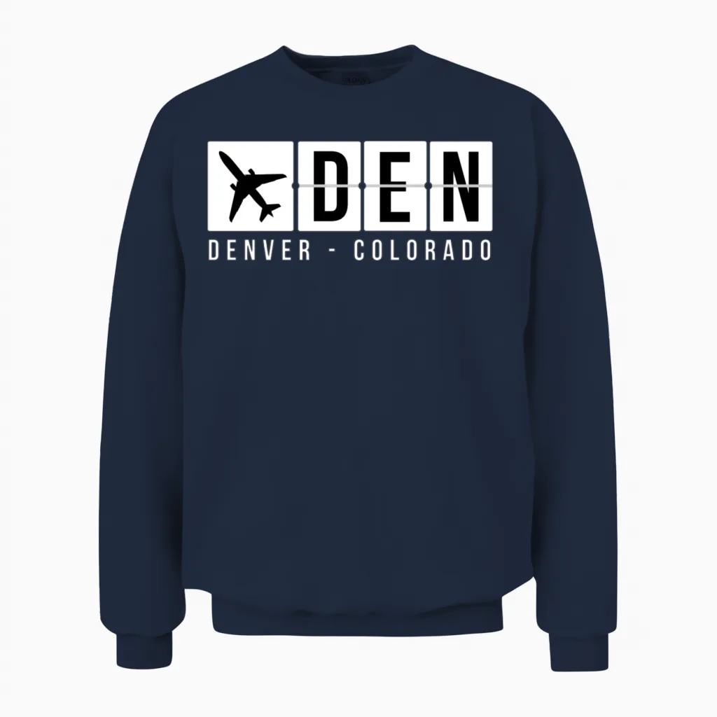 Denver Airport Code Unisex Sweatshirt in Navy