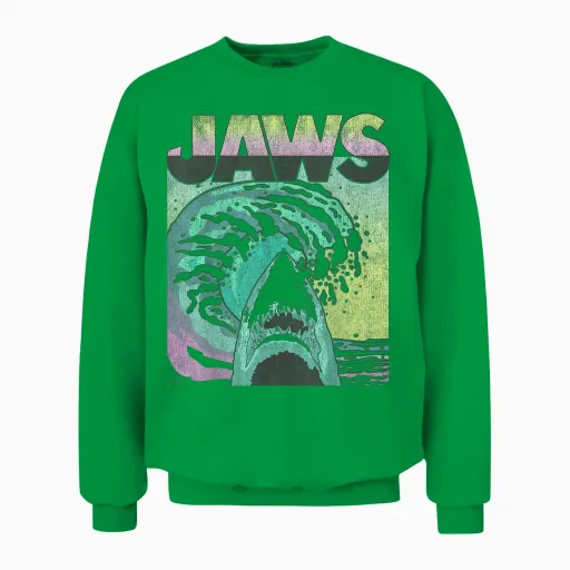 Jaws Retro Wave Unisex Sweatshirt - Irish Green