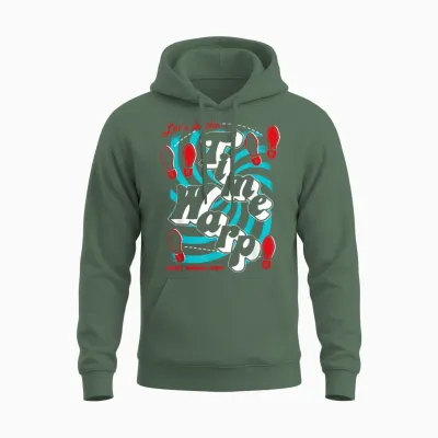 The Rocky Horror Show Let's Do the Time Warp Musical Unisex Hoodie - Military Green