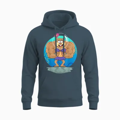 Mademark X Spongebob Squarepants - Sandy Cheeks Muscle Unisex Hoodie - Dark Heather