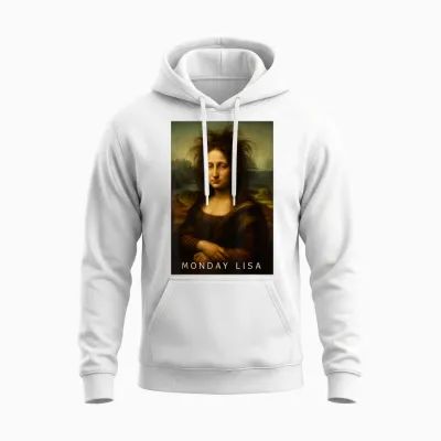 Monday Lisa Disheveled Classic Art Parodie Woche Start Stimmung Unisex Hoodie - White
