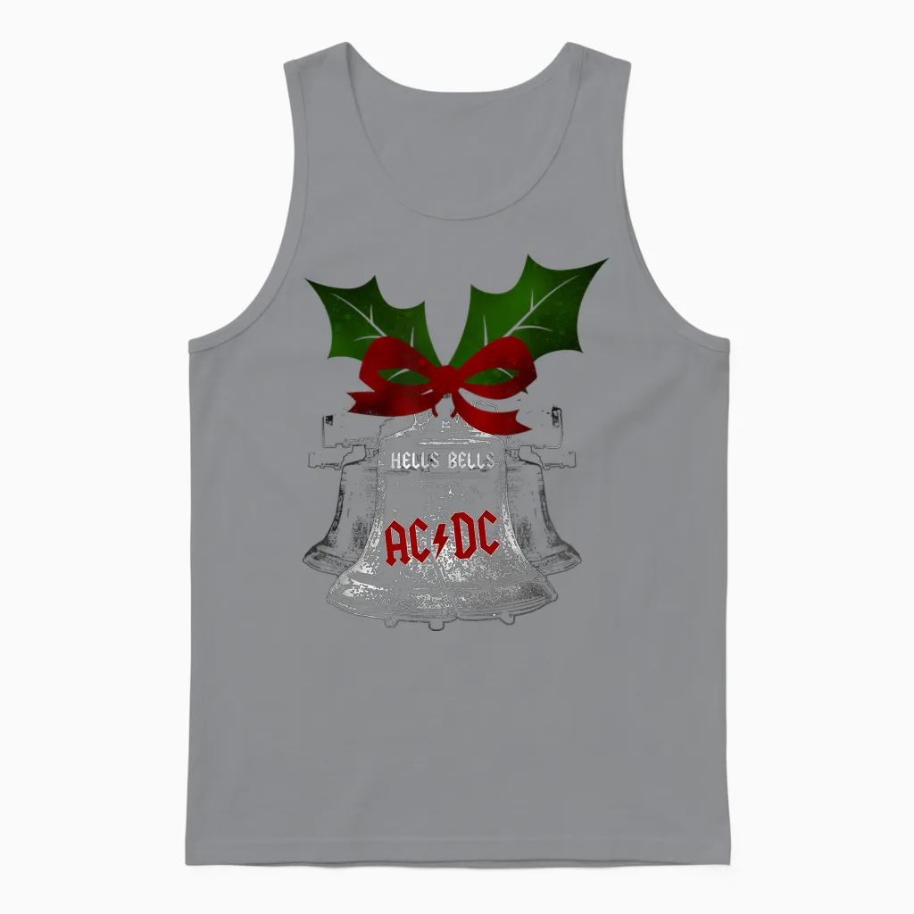 Official Ac/dc Hells Bells Christmas Merch for Music Fans Unisex Tank Top in Sport Grey
