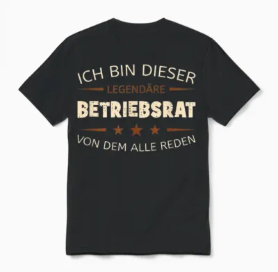 T-Shirt with German Text "ich Bin Dieser Legendäre Betriebsrat" [german, Black Unisex T-Shirt - Black