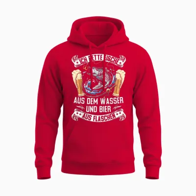 Ich Rette Fische Aus Dem Wasser Hecht Man Carp Fishing Unisex Hoodie - Red