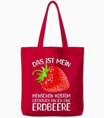 Erdbeere Karneval Top Faschingskostüm Gruppenkostüm Fasching Oberteil Karnevalskostüm Für Die Fastnacht Schwarz Unisex S Tote Bags - Red