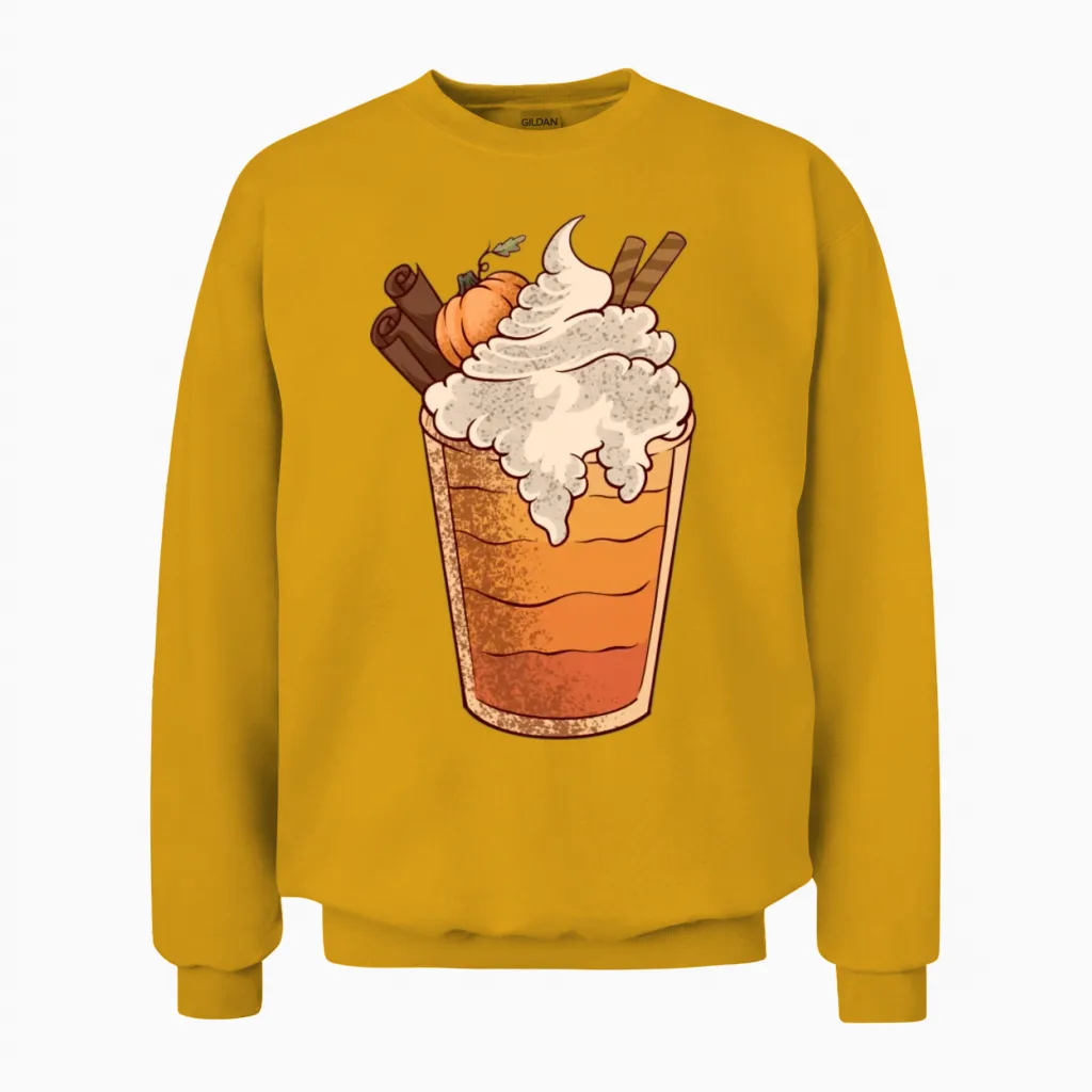 Fall Coffee Unisex Sweatshirt in Gold