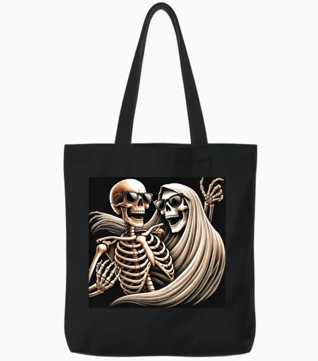 Funny Halloween Tote Bags in Black
