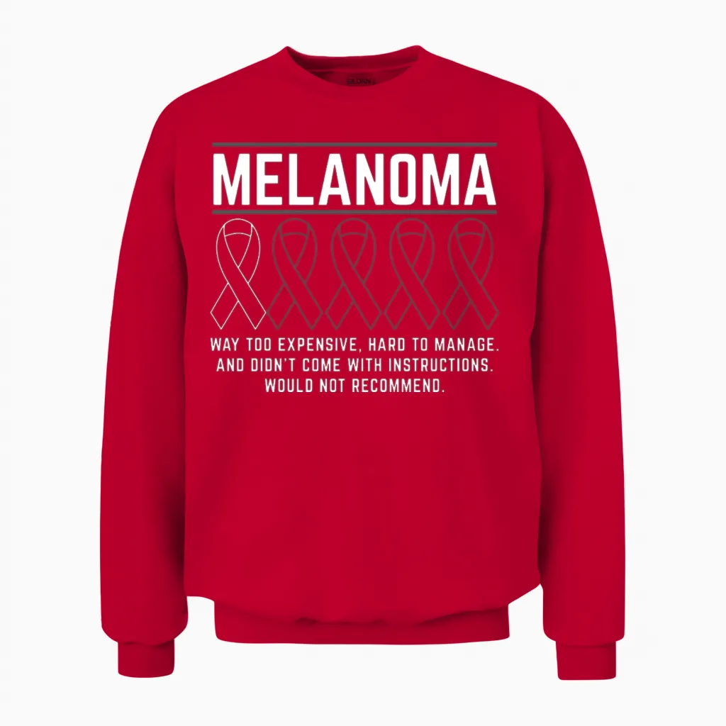 Melanoma Warrior Skin Cancer Melanoma Awareness Unisex Sweatshirt in Red
