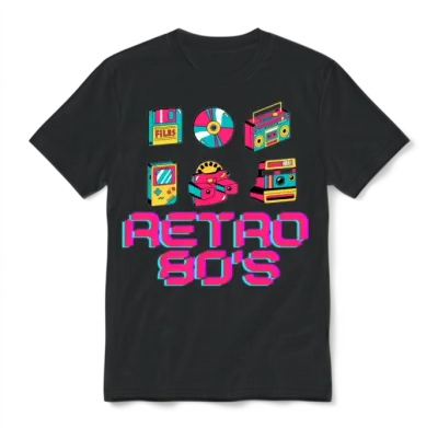 Classic Retro Style Unisex T-Shirt - Black
