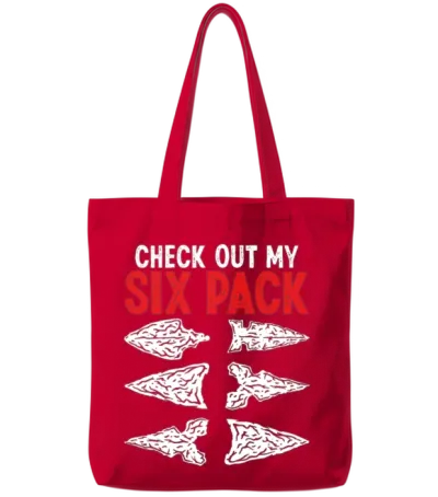 Arrowhead Hunting Check Out My Six Pack Artifact Tote Bags - Red