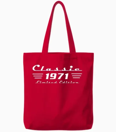 1971 Birthday Man 55th Decoration Funny 55s 55th Birthday Tote Bags - Red