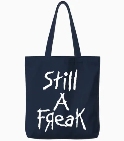Korn Still a Freak T-Shirt, Black, S Tote Bags - Navy