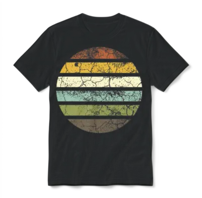 Retro Vintage Sunset Unisex T-Shirt - Black