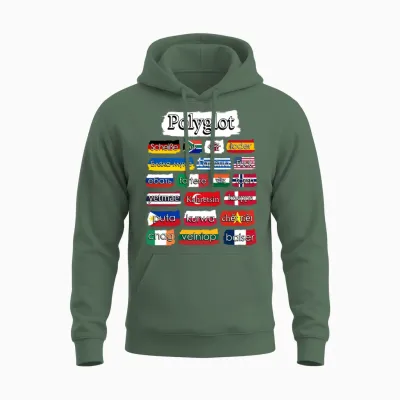 International Curse Words Grumpy Unisex Hoodie - Military Green