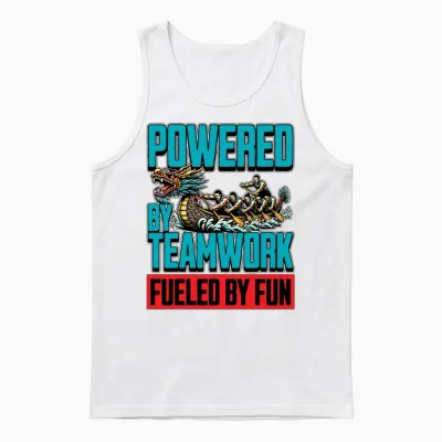 Dragon Boating Powered by Teamwork Water Sports Unisex Tank Top - White
