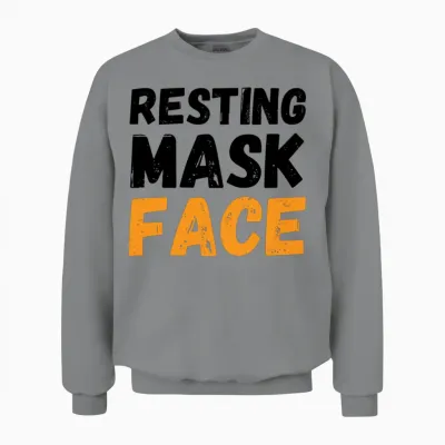 Resting Mask Face Funny Mask Funny Heart Unisex Sweatshirt - Sport Grey