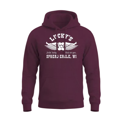 Luckys Feelin Lucky Well You Are Spread Eagle Unisex Hoodie - Maroon