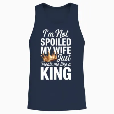 Playful Wedding Wife Quote Design Unisex Tank Top - Navy