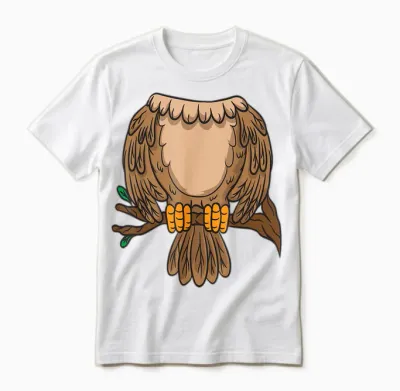 Funny Headless Owl Halloween Night Bird Costume Easy Outfit Unisex T-Shirt - White