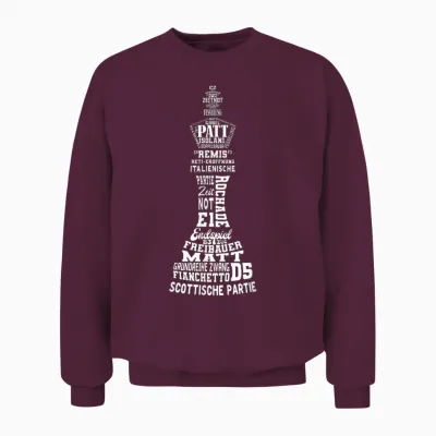 Chess King Chess Player Men's Children's Boys' T-Shirt, Black Unisex Sweatshirt - Maroon